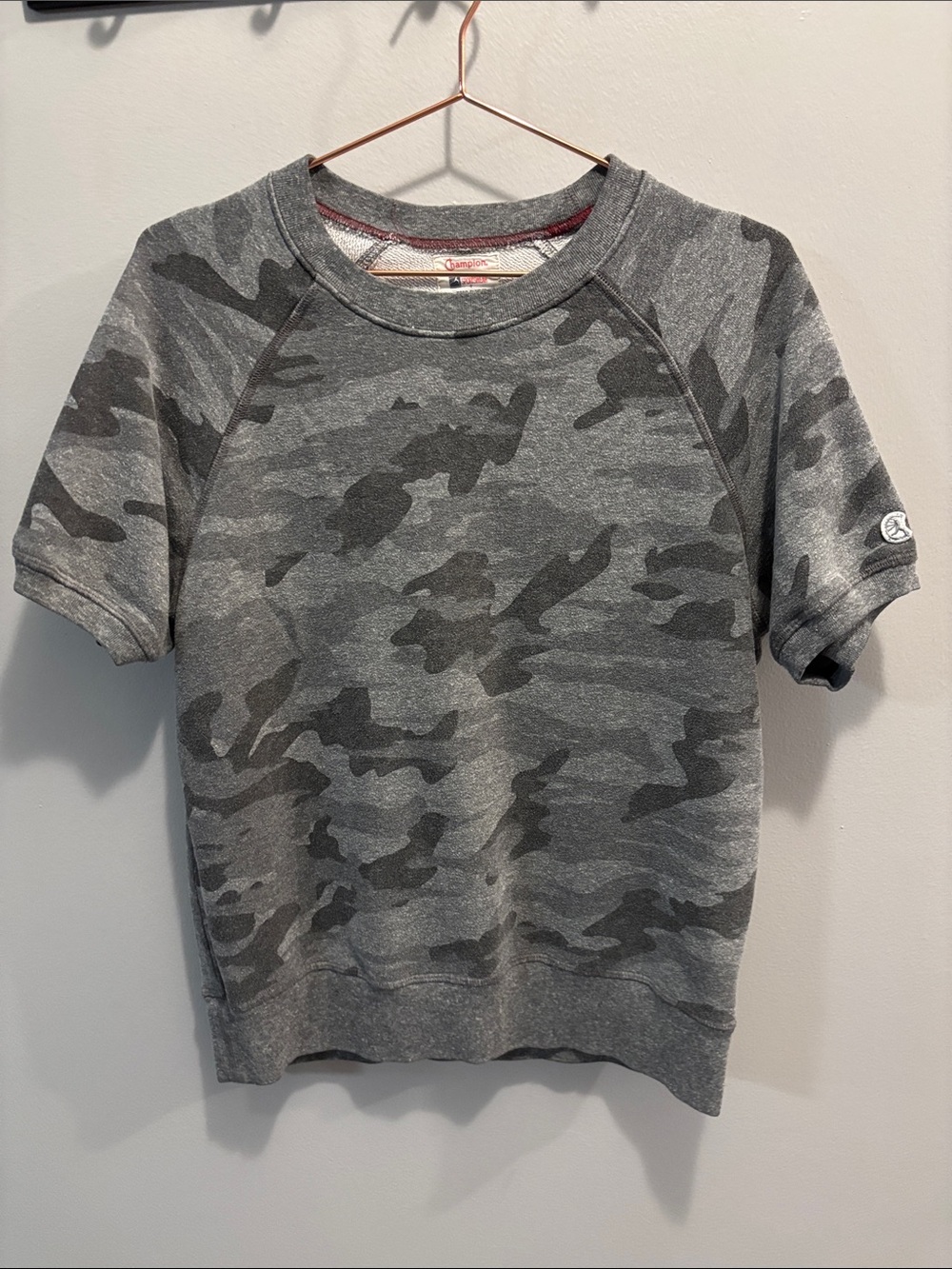 Champion x Todd Snyder short sleeve camo sweatshirt